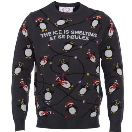 julesweater med pingviner
